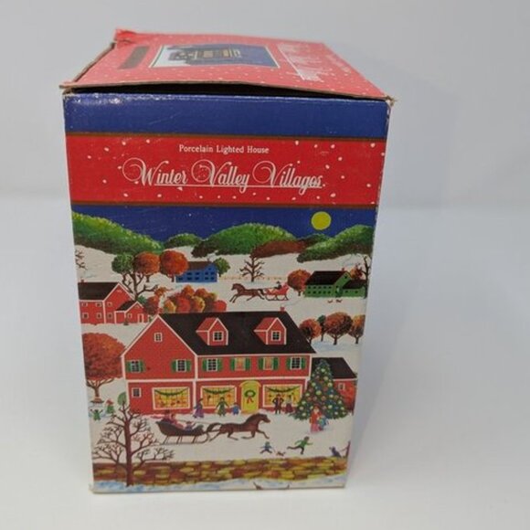 NEW VTG 1995 Winter Valley Villages Dollar General Store Porcelain Lighted House - Picture 12 of 15